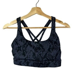 Joylab Blue & Black Snake Print Cross Back Athletic Sports Bra XS